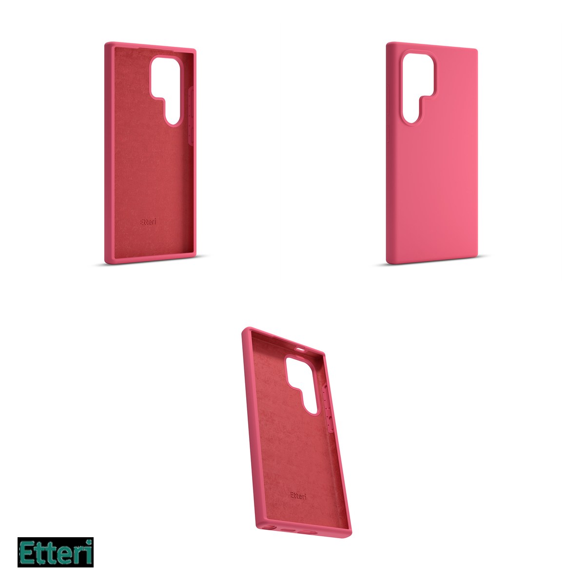 Husa Etteri Silicone raspberry pentru Samsung Galaxy S25 Ultra, Carcasa, Rosu [4]