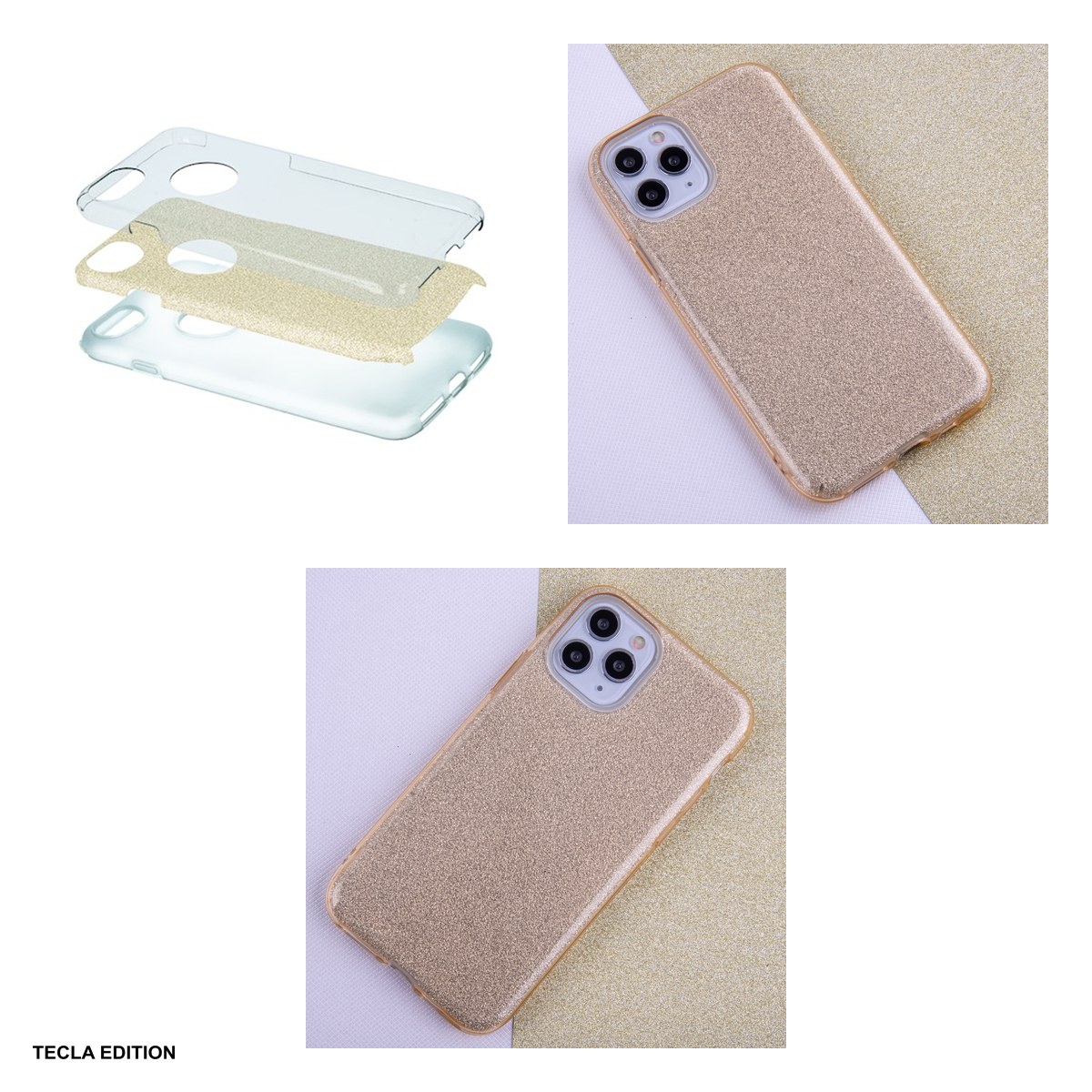 Husa Glitter 3in1 pentru Samsung Galaxy A36 5G, Carcasa, Auriu [5]