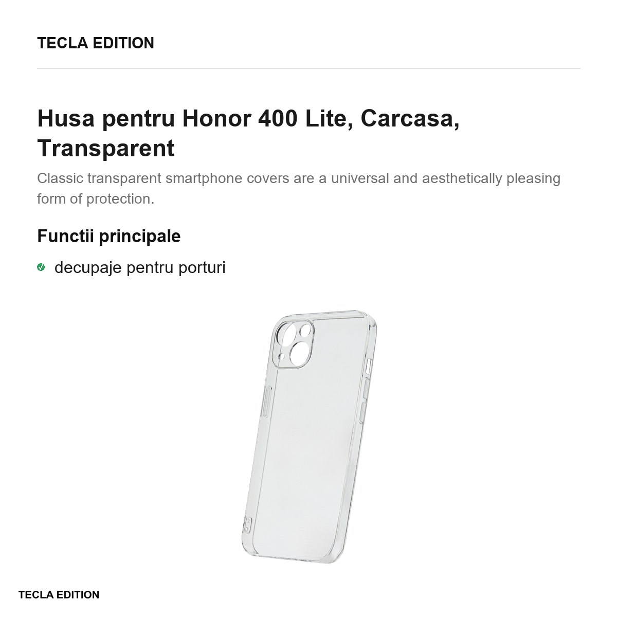 Husa Slim 2 mm pentru Honor 400 Lite, Carcasa, Transparent [2]