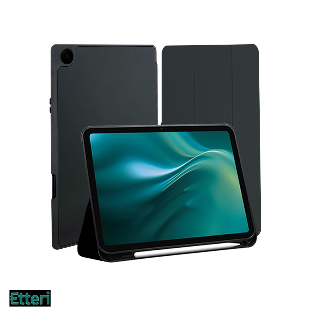 Husa Etteri Tab pentru Samsung Galaxy Tab A9, Carcasa magnetica, Negru [2]