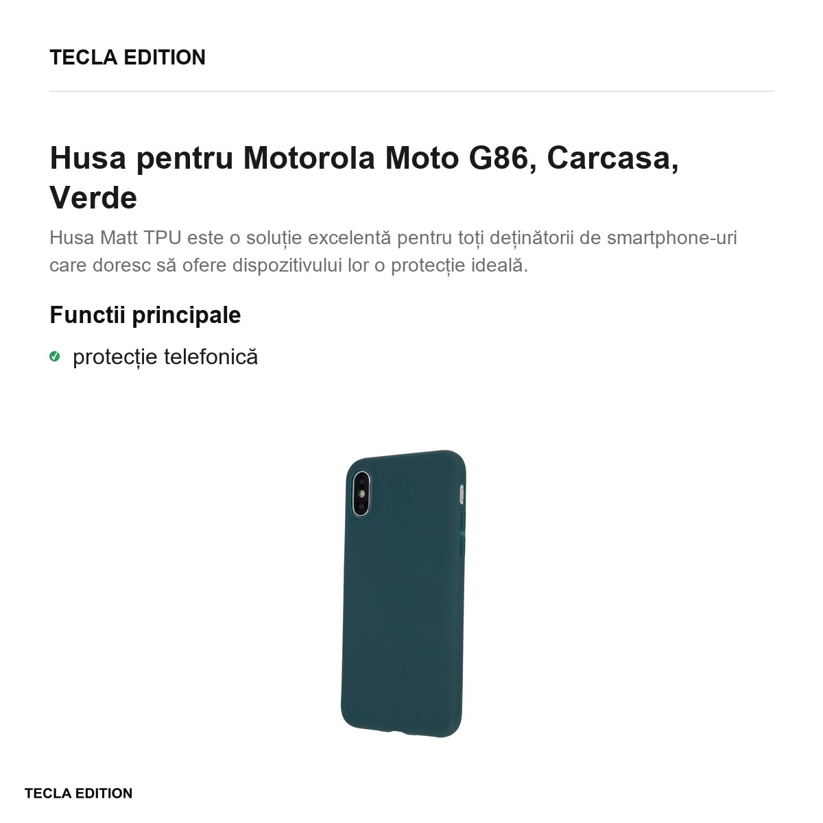 Husa Matt TPU forest pentru Motorola Moto G86, Carcasa, Verde [2]