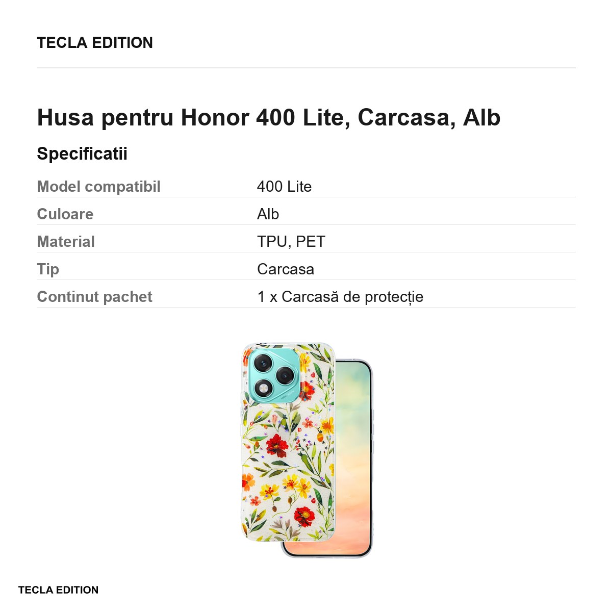 Husa Glow Glam pentru Honor 400 Lite, Carcasa, Alb [3]