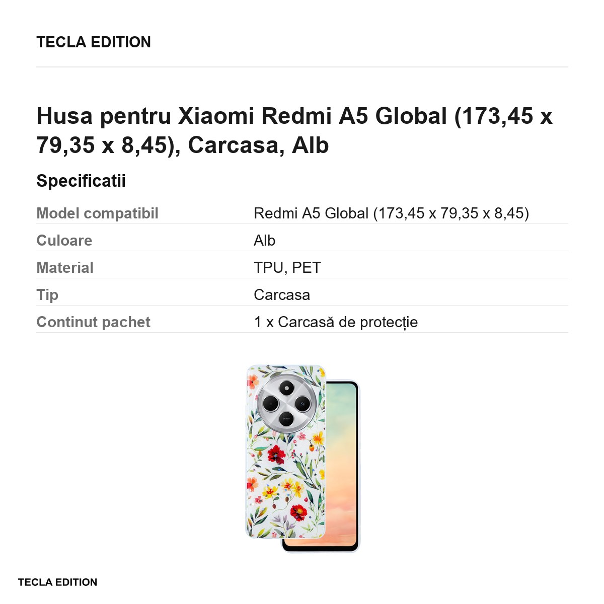 Husa Glow Glam pentru Xiaomi Redmi A5 Global, Carcasa, Alb [3]