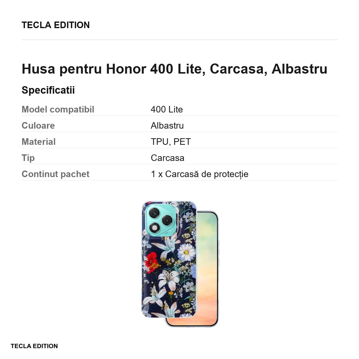 Husa Glow Glam pentru Honor 400 Lite, Carcasa, Albastru [3]