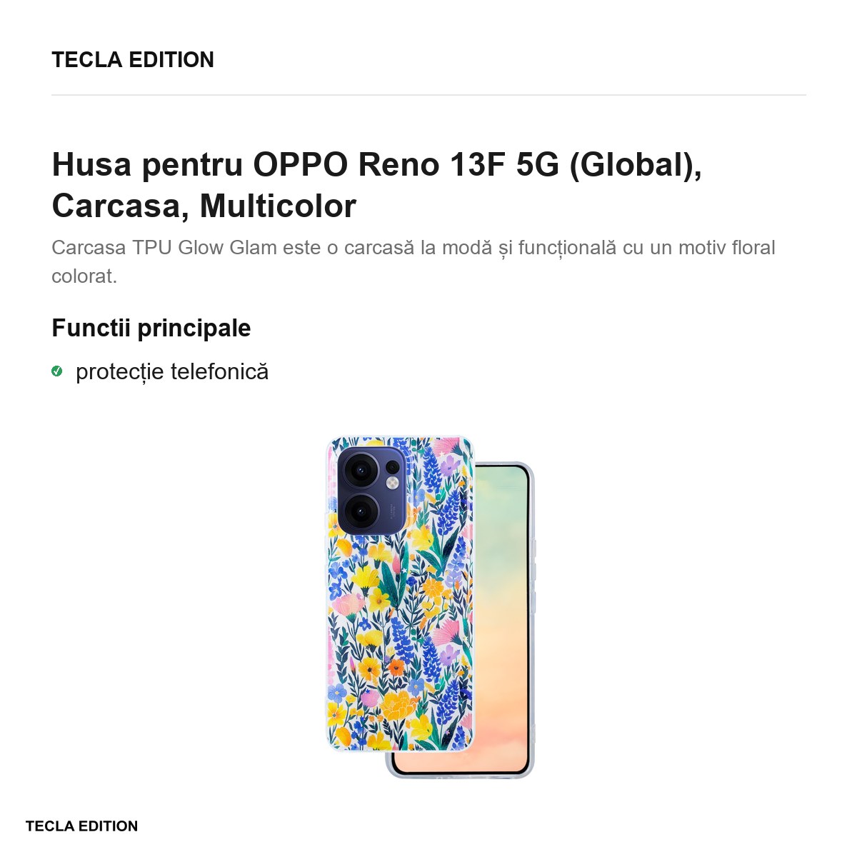 Husa Glow Glam rustic pentru OPPO Reno 13F 5G (Global), Carcasa, Multicolor [2]