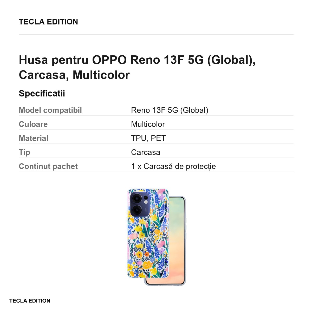 Husa Glow Glam rustic pentru OPPO Reno 13F 5G (Global), Carcasa, Multicolor [3]