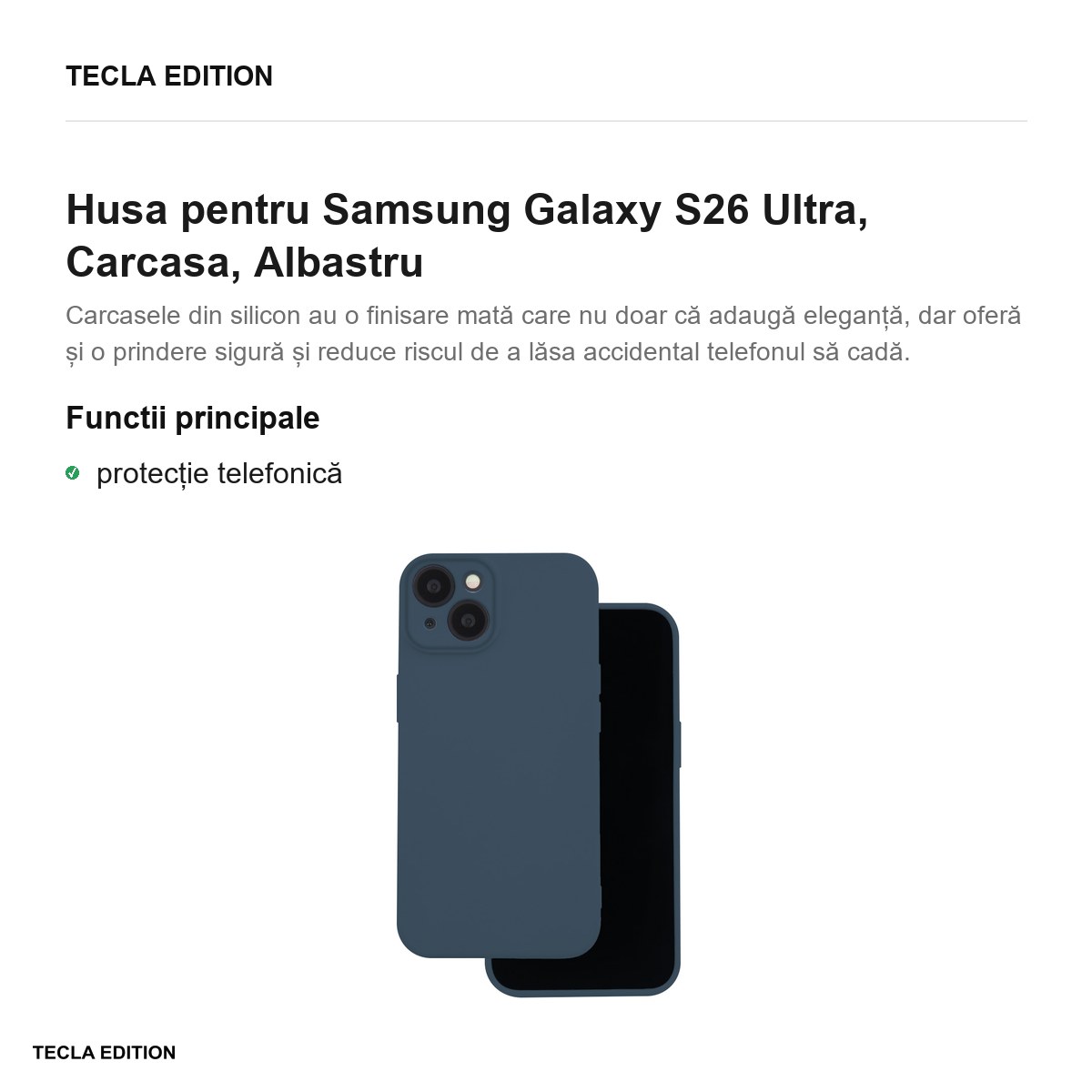 Husa Silicon pentru Samsung Galaxy S26 Ultra, Carcasa, Albastru [2]