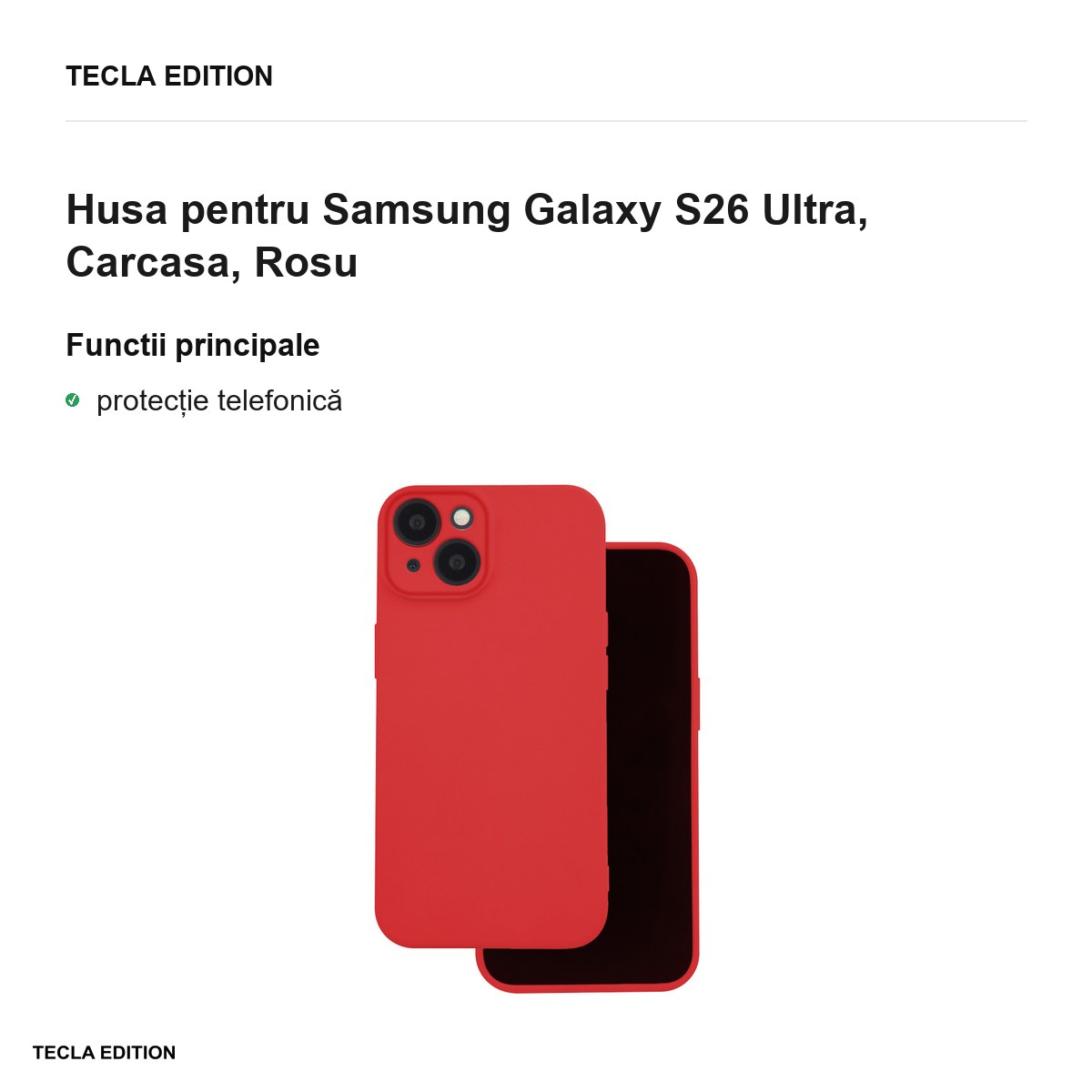 Husa Silicon pentru Samsung Galaxy S26 Ultra, Carcasa, Rosu [2]