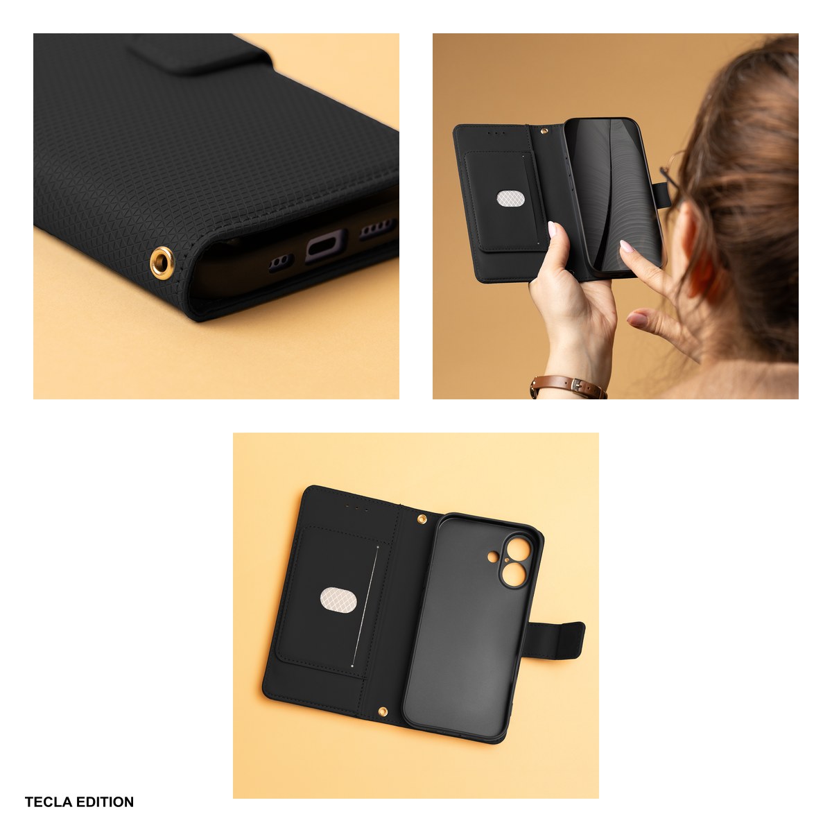 Husa Smart Triangle pentru Honor 400 Lite, tip carte, Negru [5]