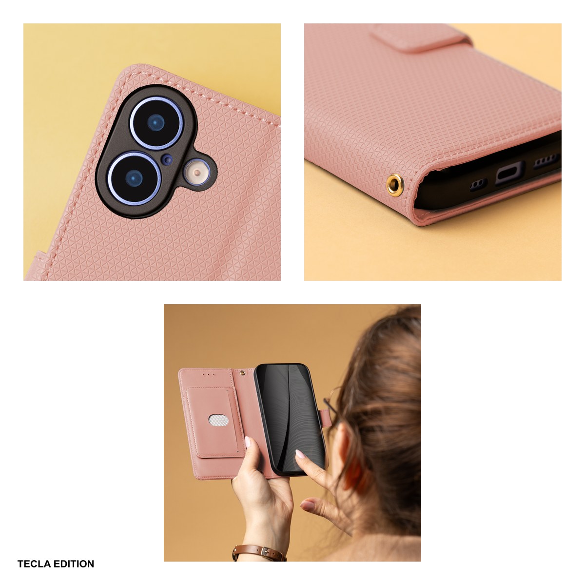 Husa Smart Triangle pentru Samsung Galaxy S26 Ultra, tip carte, Roz [4]