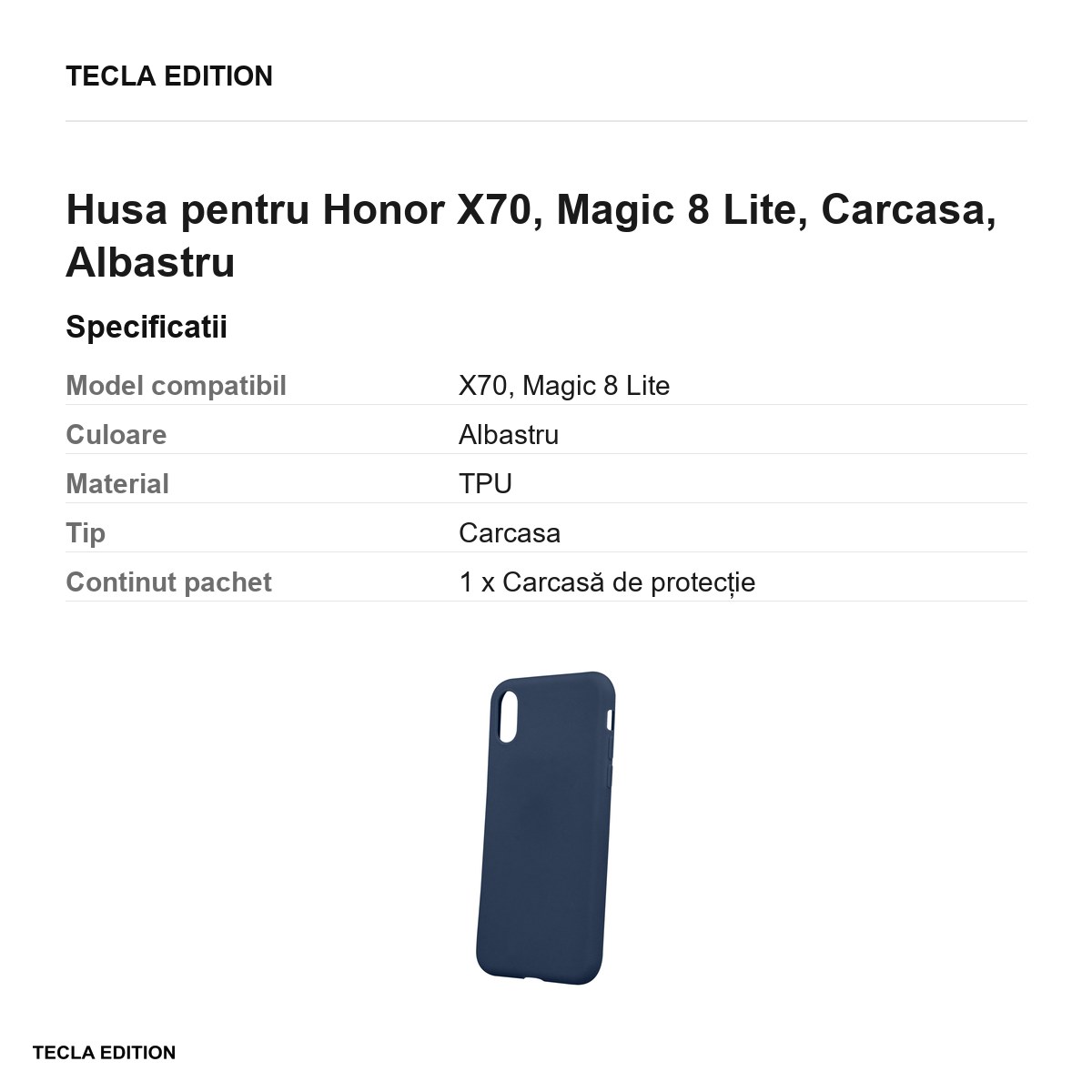 Husa Matt TPU pentru Honor X70, Magic 8 Lite, Carcasa, Albastru [3]