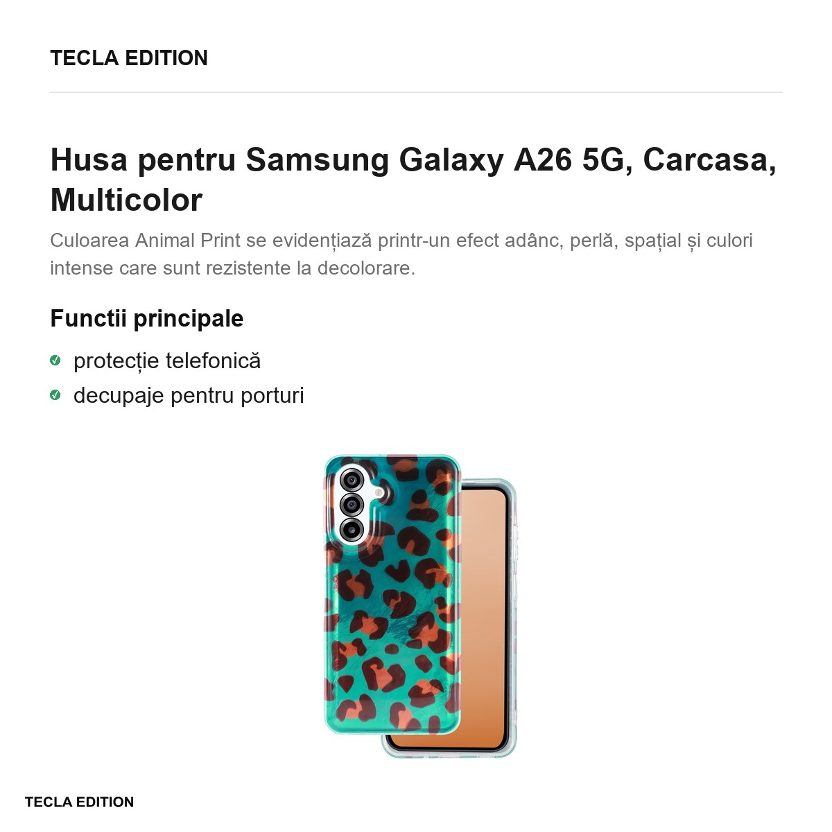 Husa Animal Print Crazy Cheetah pentru Samsung Galaxy A26 5G, Carcasa, Multicolor [2]