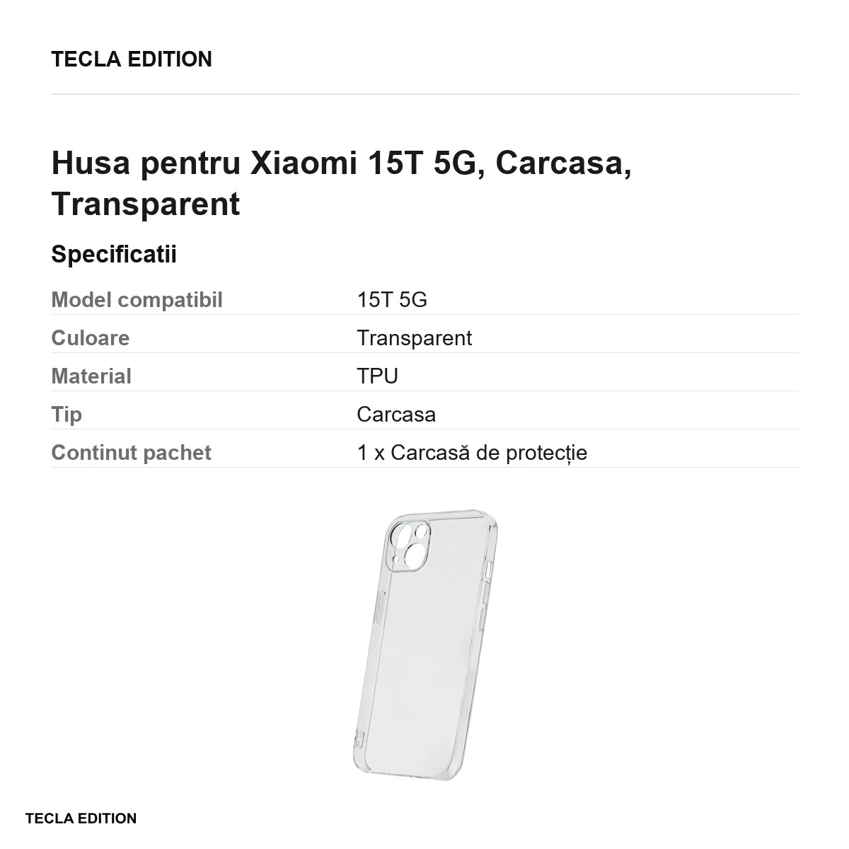 Husa Slim 2 mm Box pentru Xiaomi 15T 5G, Carcasa, Transparent [3]