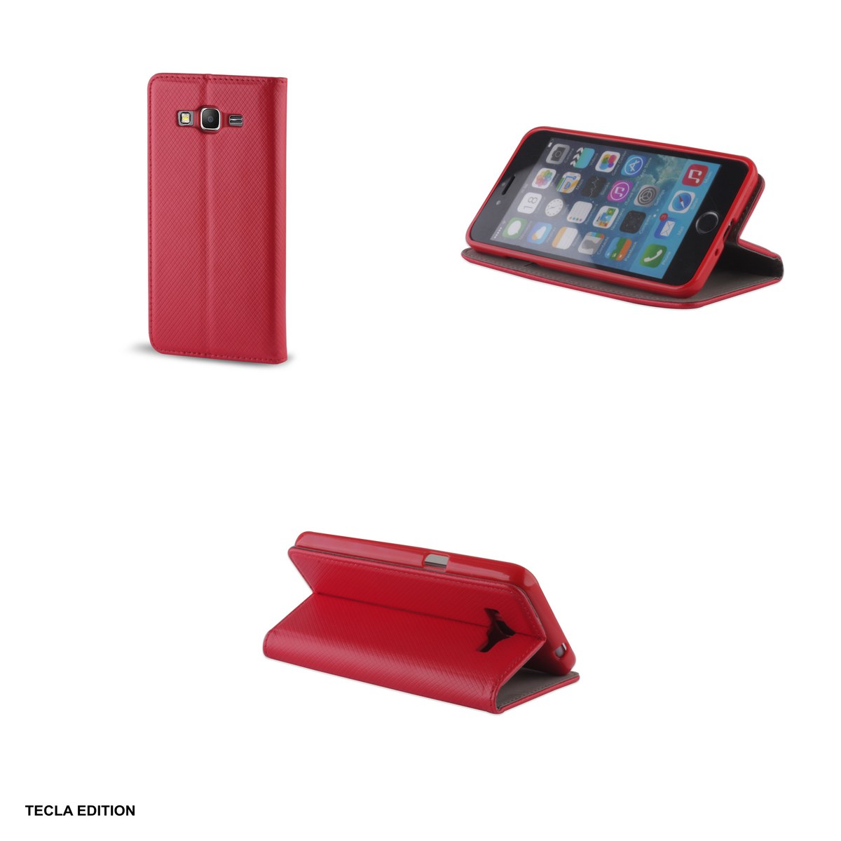 Husa Smart Magnet pentru OPPO A6 Pro 5G, tip carte cu inchidere magnetica, Rosu [4]