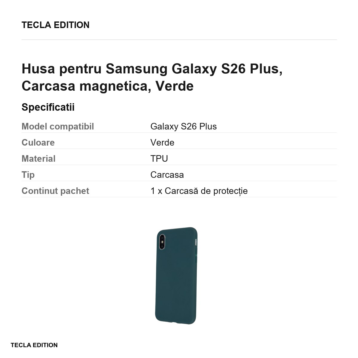 Husa Matt TPU forest pentru Samsung Galaxy S26 Plus, Carcasa magnetica, Verde [3]