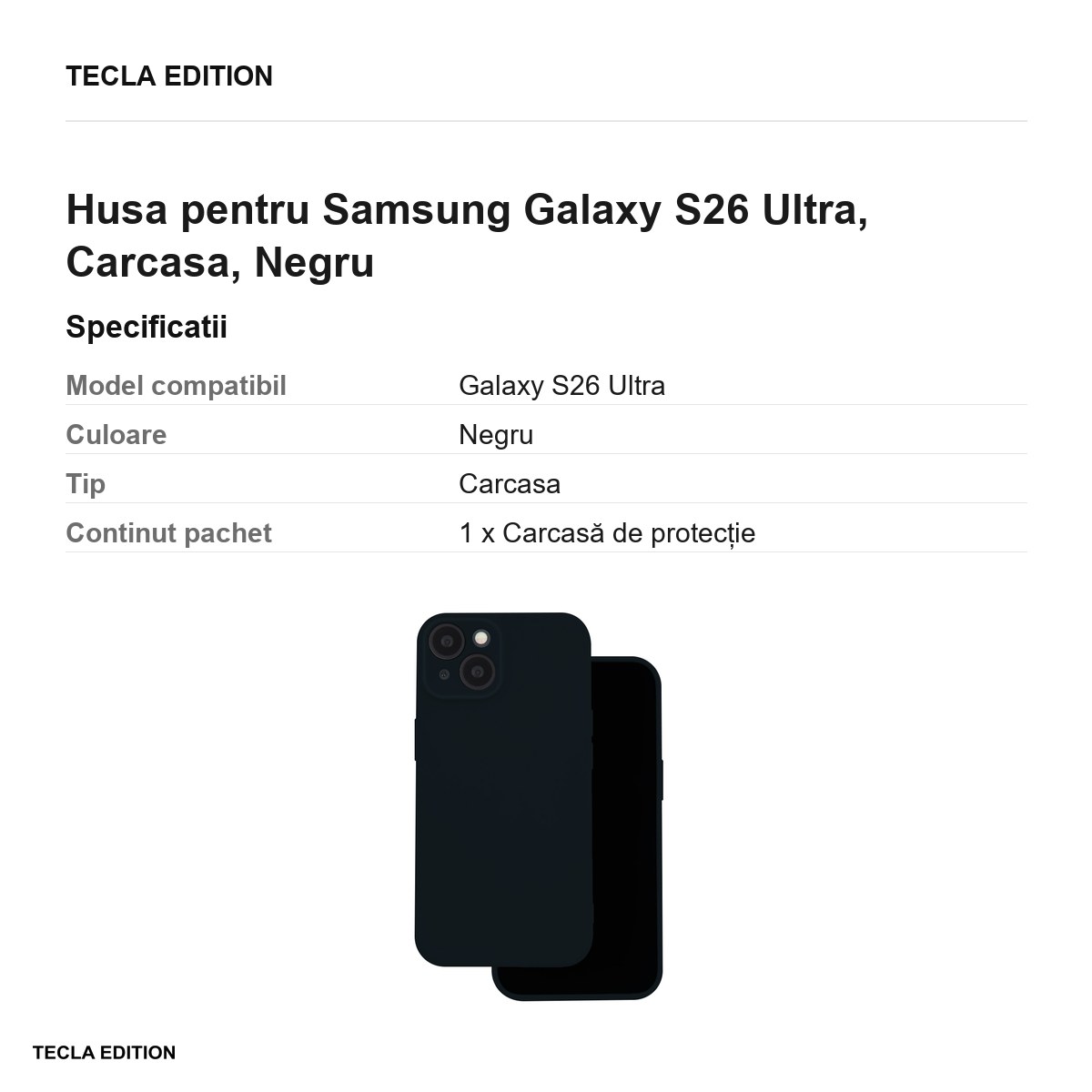 Husa Silicon Box pentru Samsung Galaxy S26 Ultra, Carcasa, Negru [3]