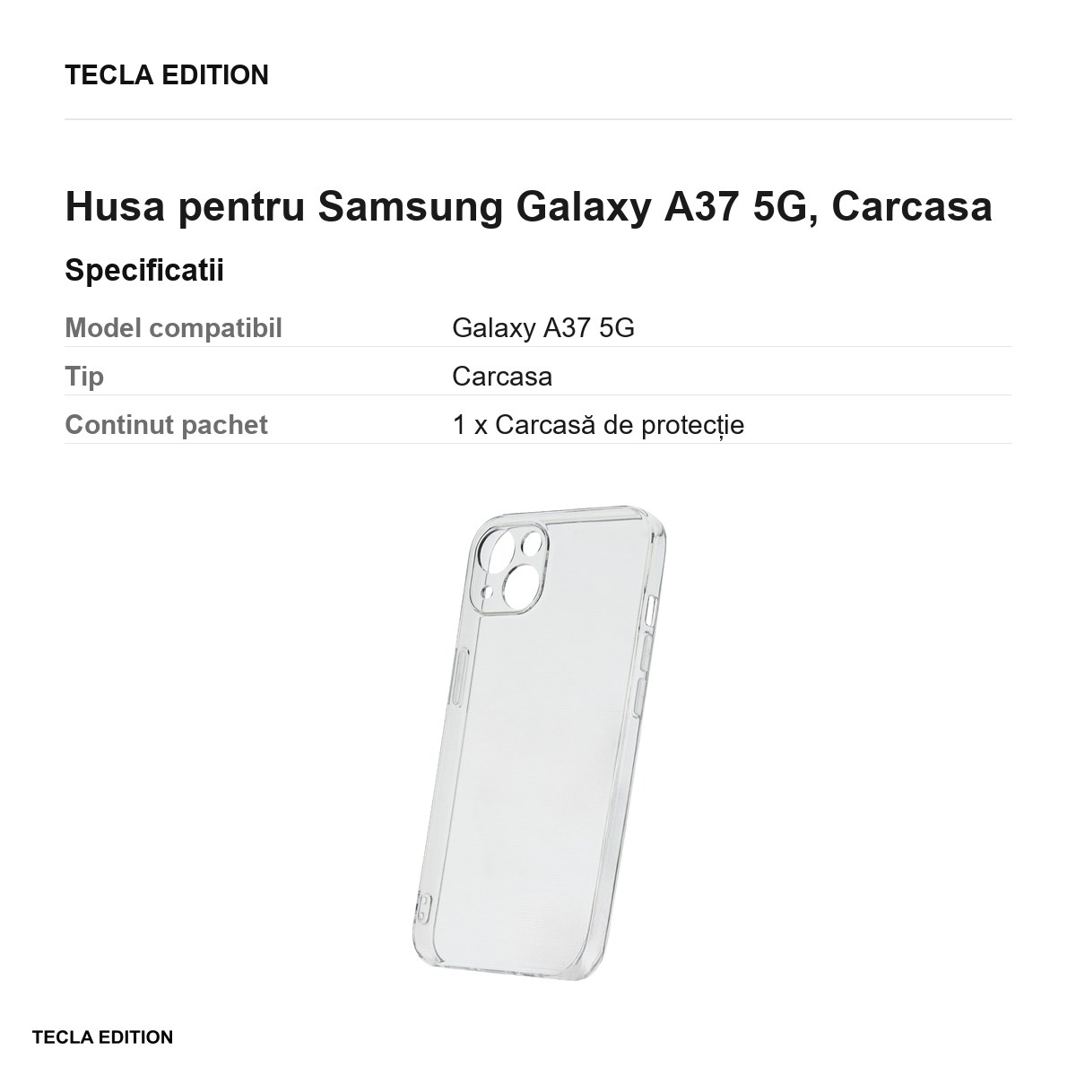 Husa Slim 2 mm Box pentru Samsung Galaxy A37 5G, Carcasa, Transparent [3]