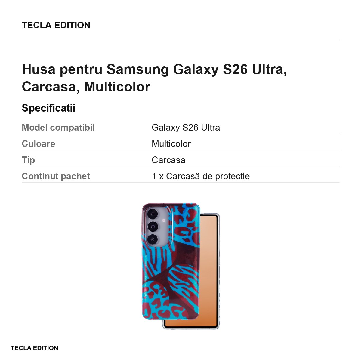 Husa Animal Print Chameleon pentru Samsung Galaxy S26 Ultra, Carcasa, Multicolor [3]