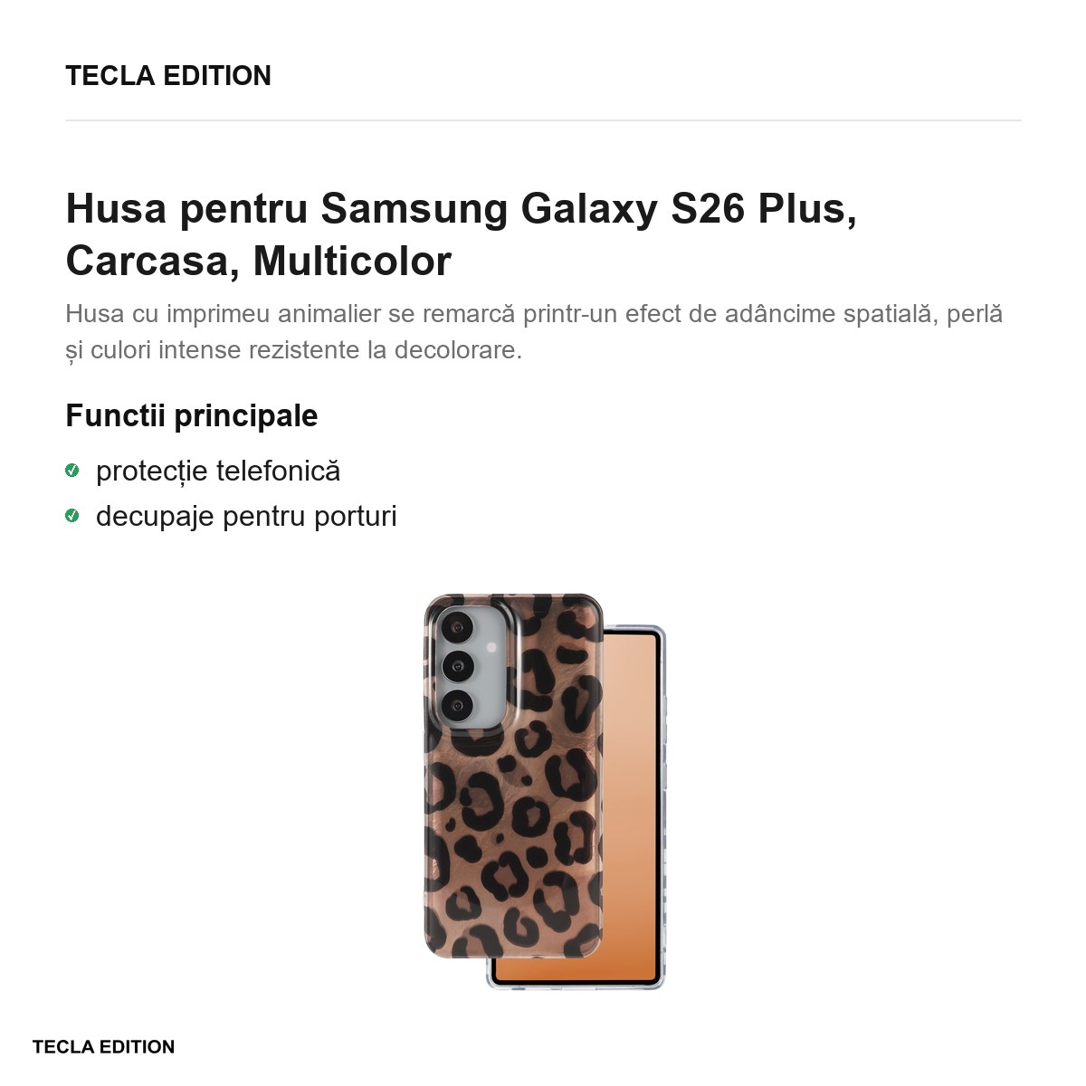 Husa Animal Print Panther pentru Samsung Galaxy S26 Plus, Carcasa, Multicolor [2]