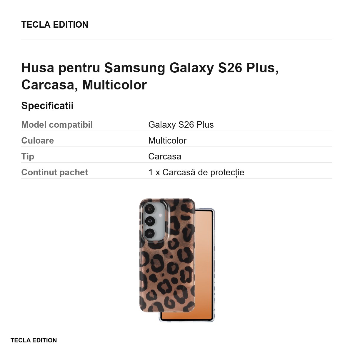 Husa Animal Print Panther pentru Samsung Galaxy S26 Plus, Carcasa, Multicolor [3]