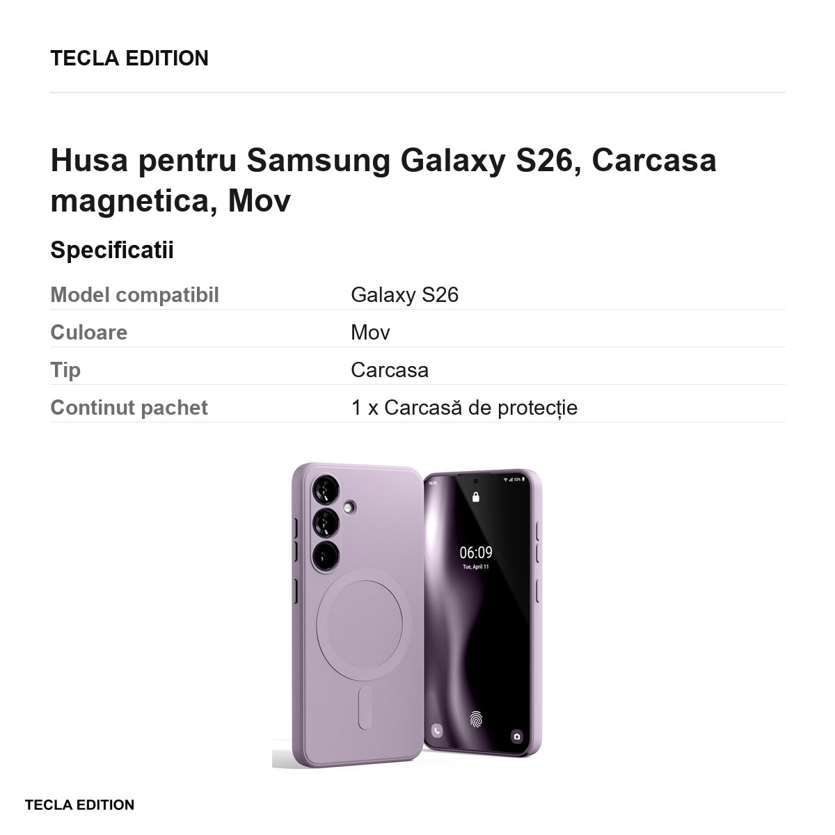 Husa Mercury Semi-Silicon Lilac pentru Samsung Galaxy S26, Carcasa magnetica, Mov [3]