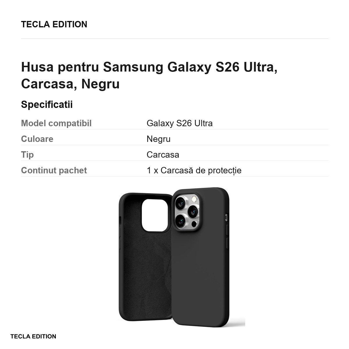 Husa Mercury Silicone pentru Samsung Galaxy S26 Ultra, Carcasa, Negru [3]