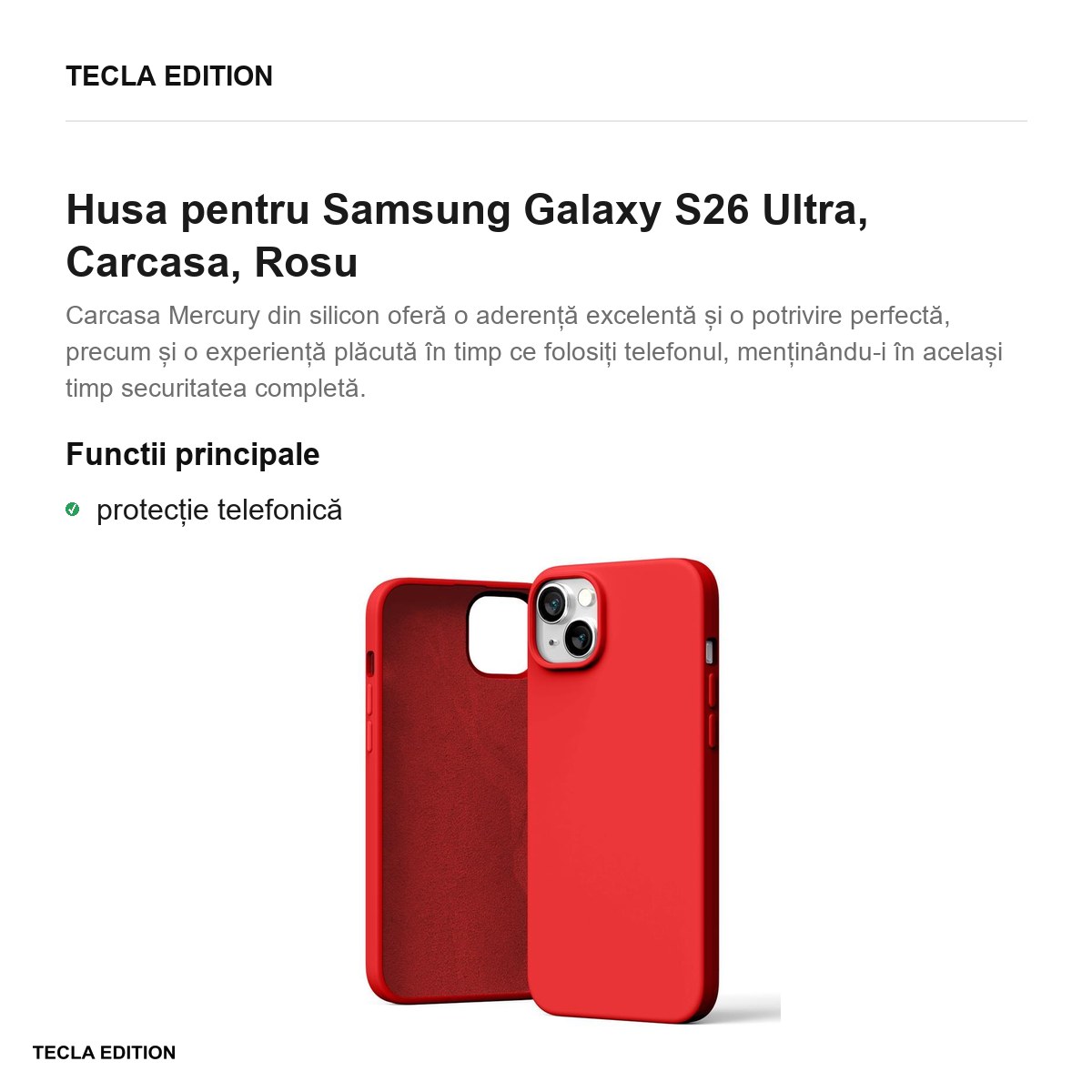 Husa Mercury Silicone pentru Samsung Galaxy S26 Ultra, Carcasa, Rosu [2]