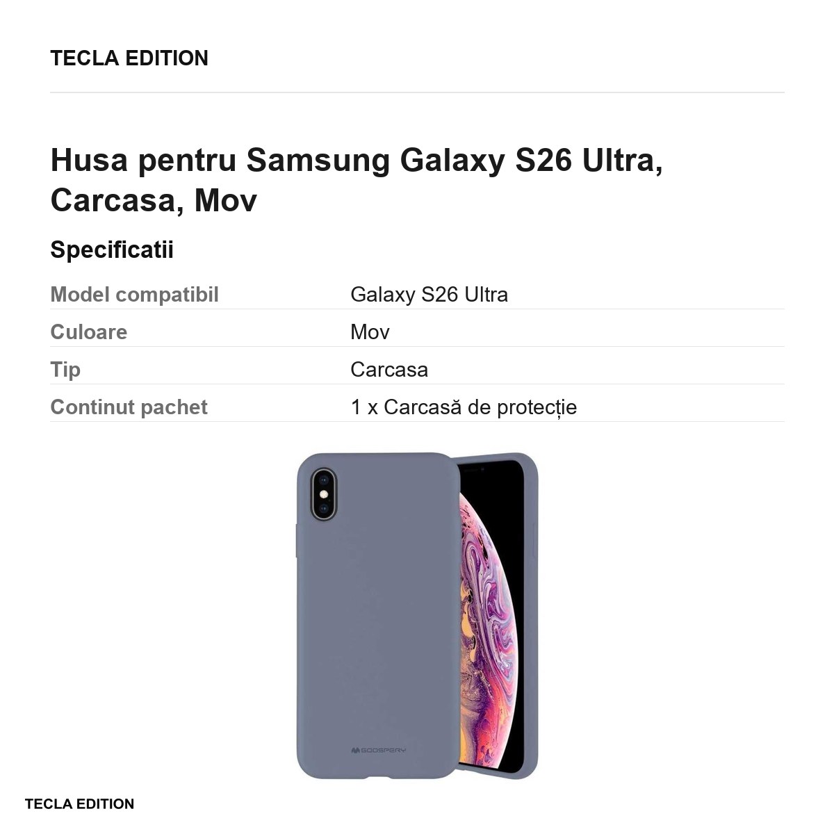 Husa Mercury Silicone pentru Samsung Galaxy S26 Ultra, Carcasa, Gri [3]