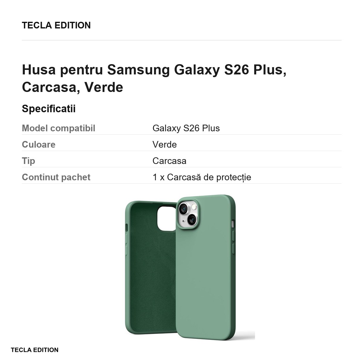 Husa Mercury Silicone + pentru Samsung Galaxy S26 Plus, Carcasa, Verde [3]
