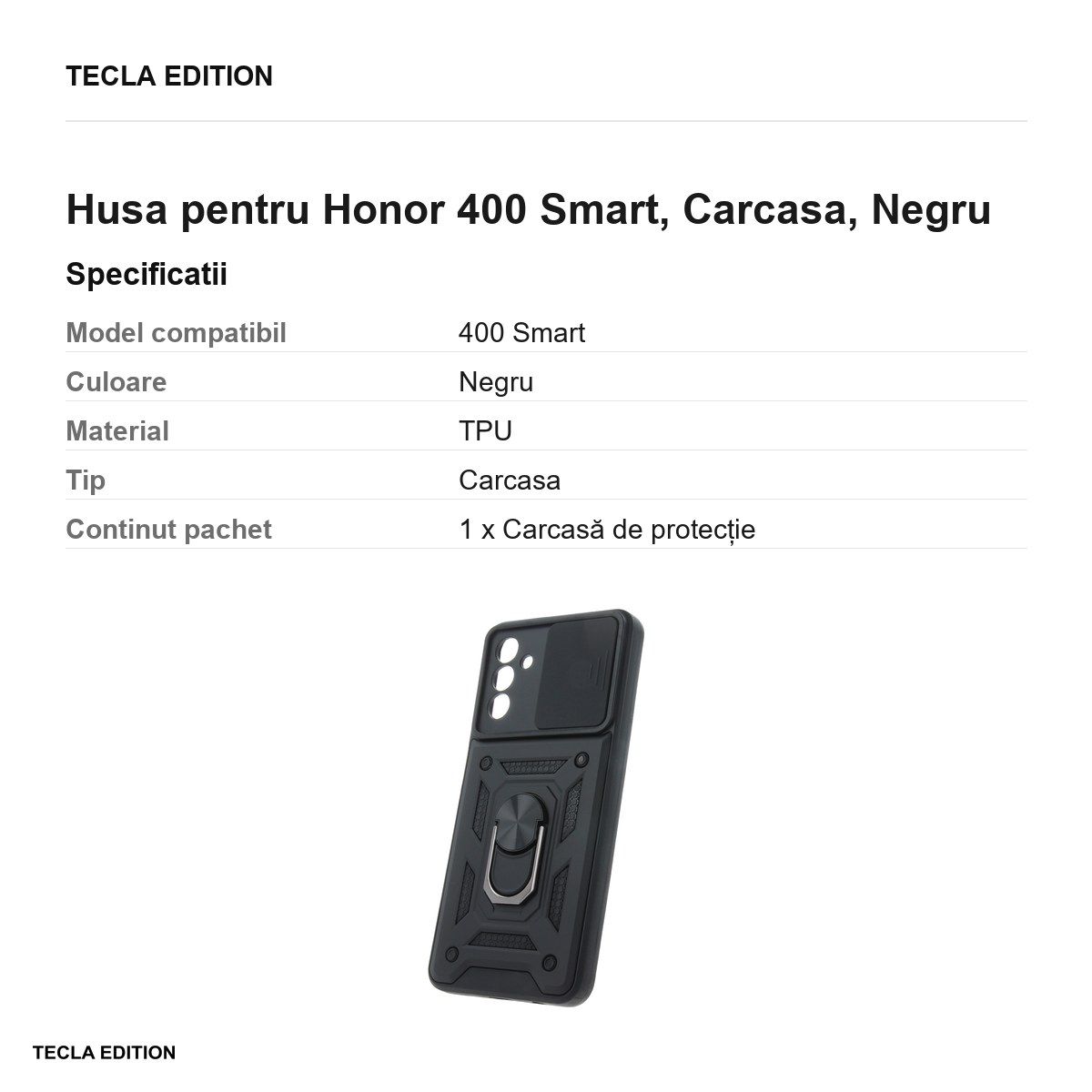 Husa Defender Slide pentru Honor 400 Smart, Carcasa, Negru [3]