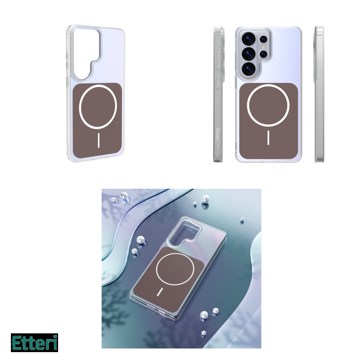 Husa Etteri Hidden Pearl pentru Samsung Galaxy S26 Ultra, Carcasa magnetica, Maro [4]