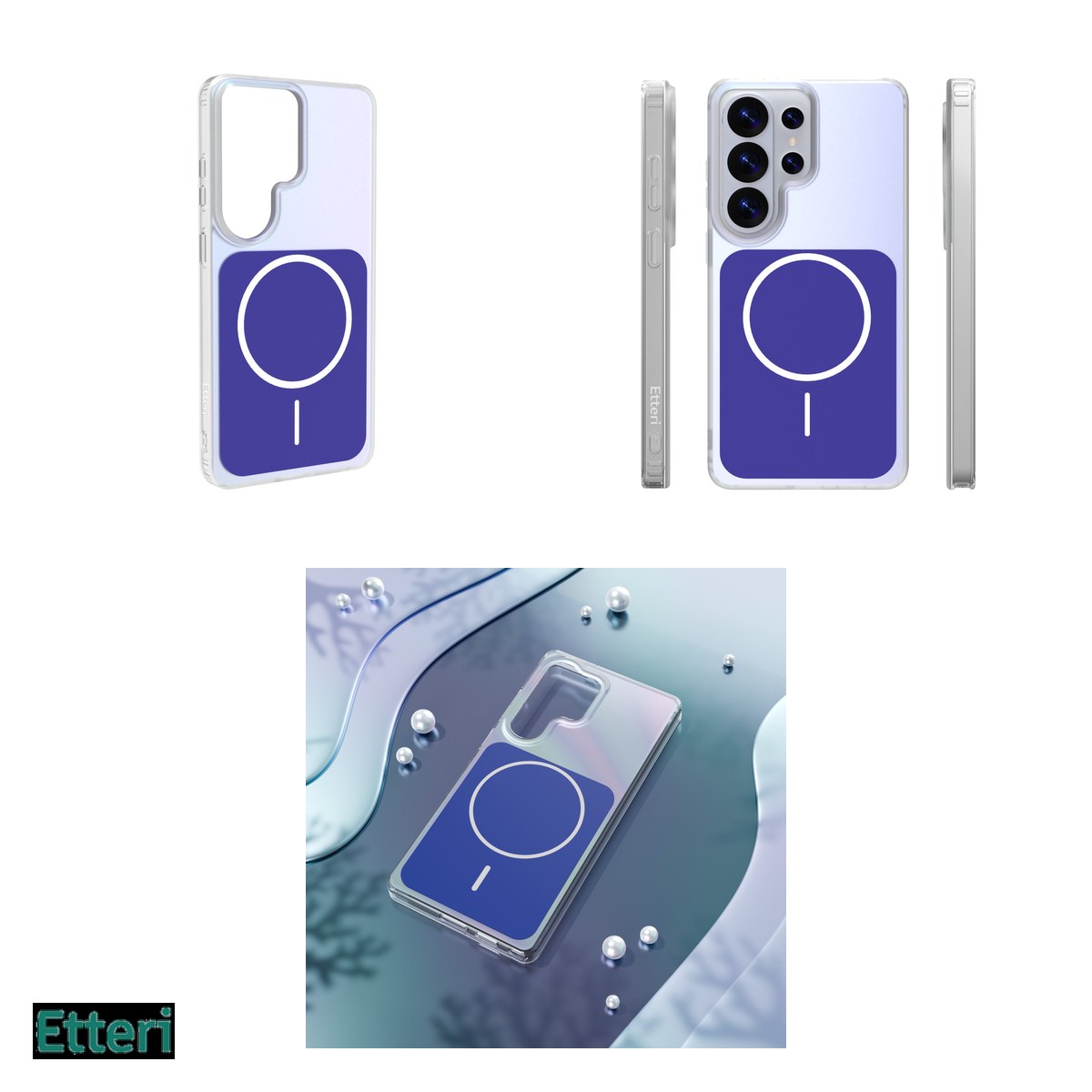 Husa Etteri Hidden Pearl pentru Samsung Galaxy S26 Ultra, Carcasa magnetica, Albastru inchis [4]