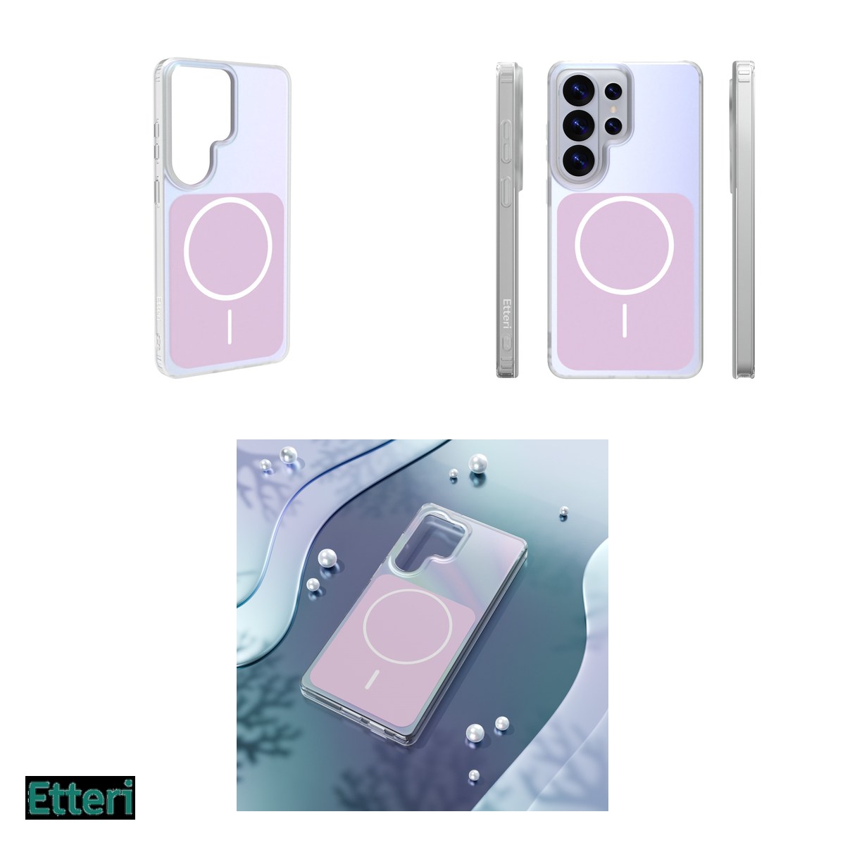Husa Etteri Hidden Pearl pentru Samsung Galaxy S26 Ultra, Carcasa magnetica, Roz [4]