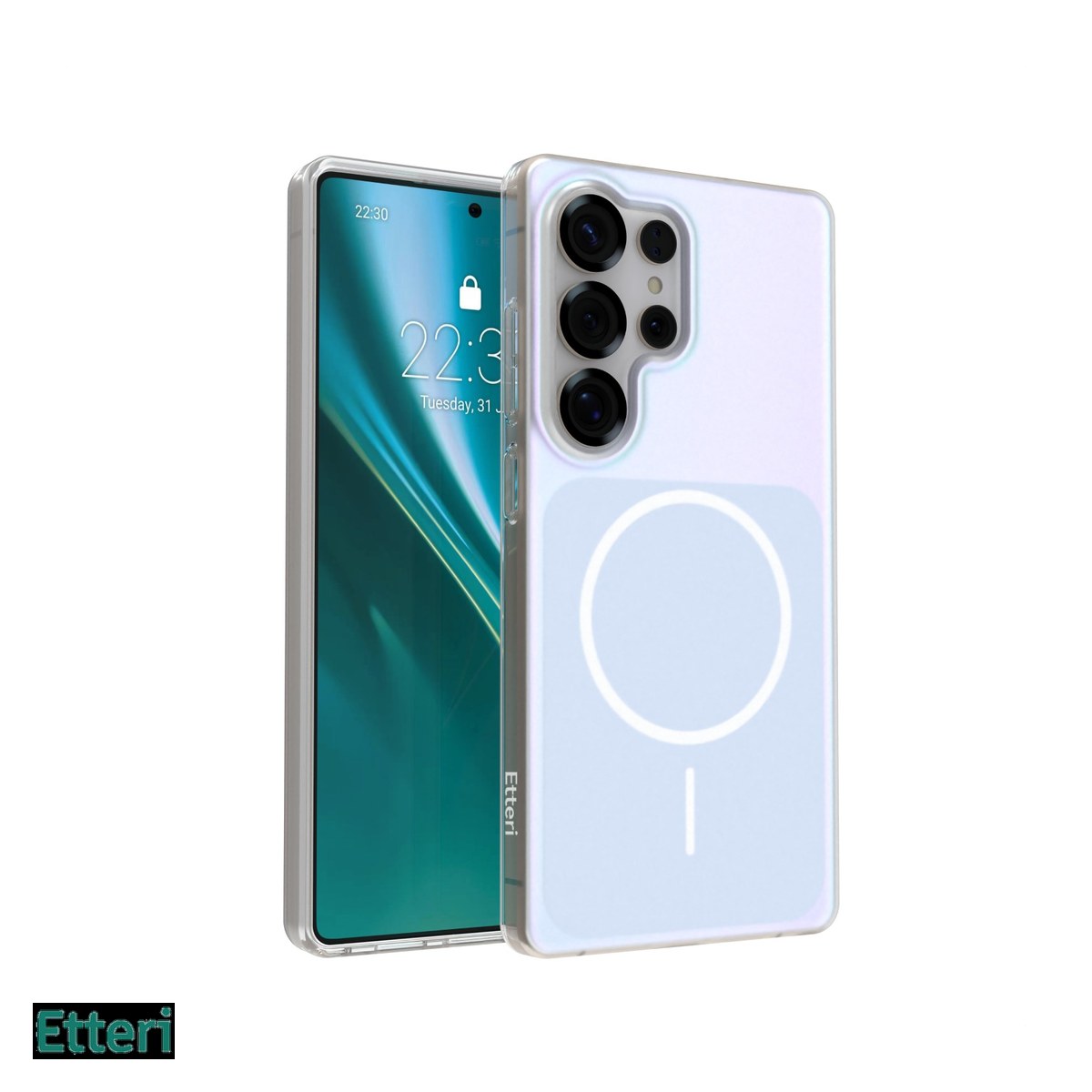 Husa Etteri Hidden Pearl pentru Samsung Galaxy S25 Ultra, Carcasa magnetica, Albastru deschis [1]