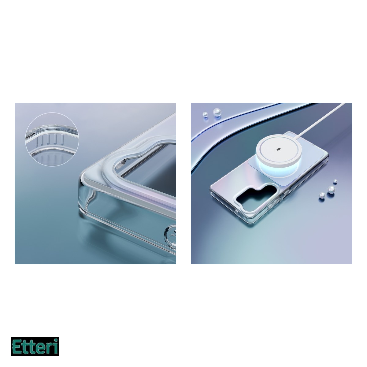 Husa Etteri Hidden Pearl pentru Samsung Galaxy S25 Ultra, Carcasa magnetica, Albastru deschis [5]
