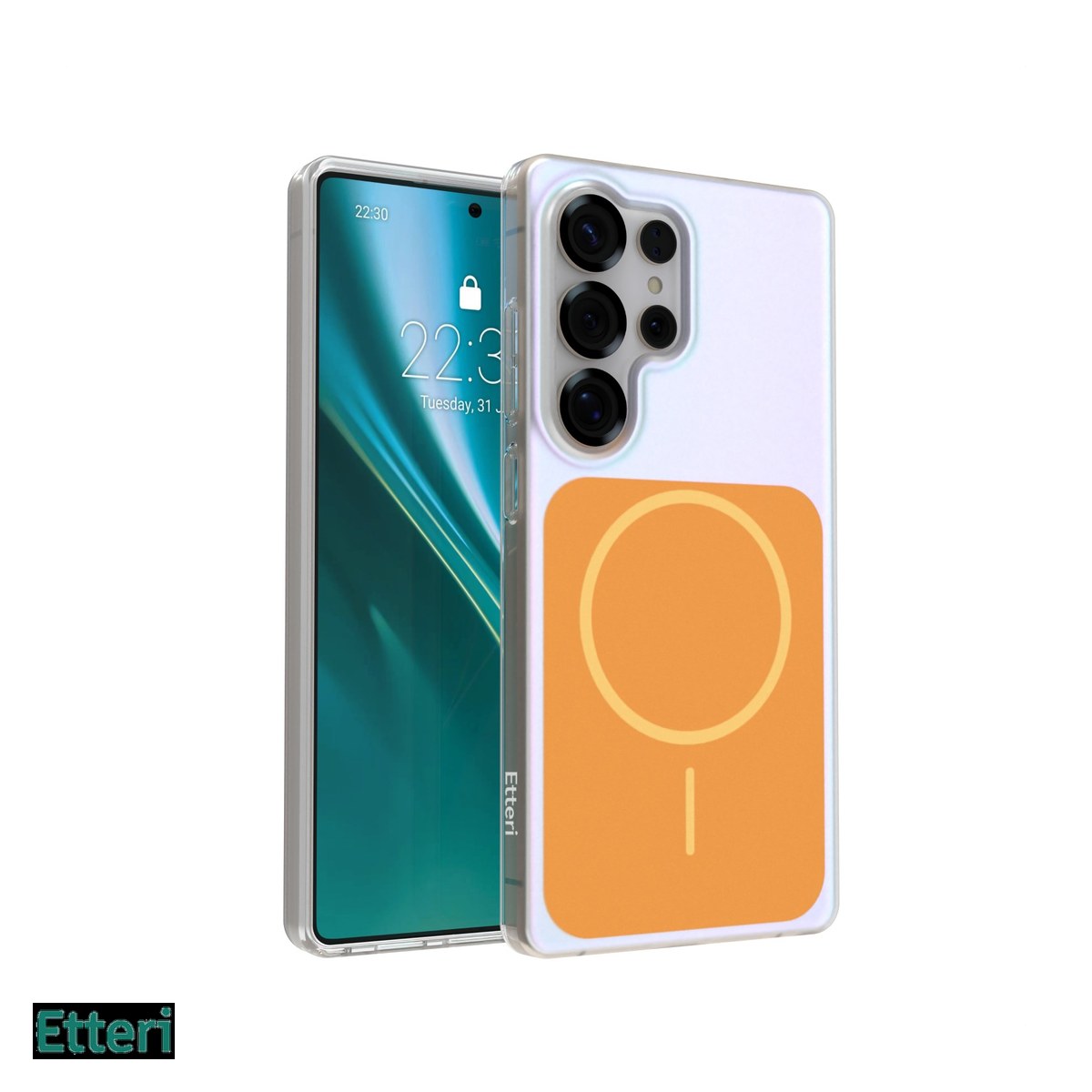 Husa Etteri Hidden Pearl pentru Samsung Galaxy S25 Ultra, Carcasa magnetica, Portocaliu [1]