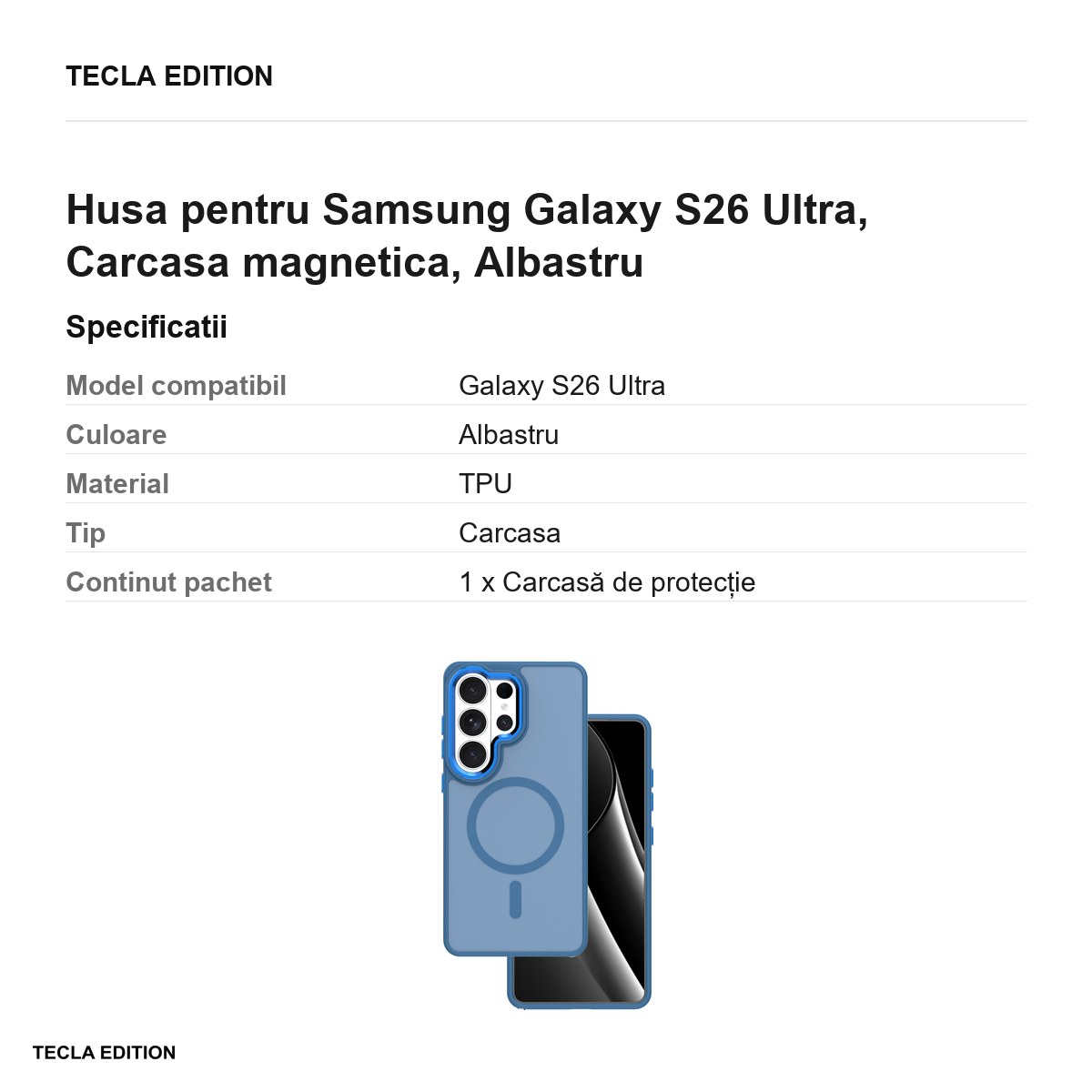 Husa Frozen Mag pentru Samsung Galaxy S26 Ultra, Carcasa magnetica, Albastru [3]
