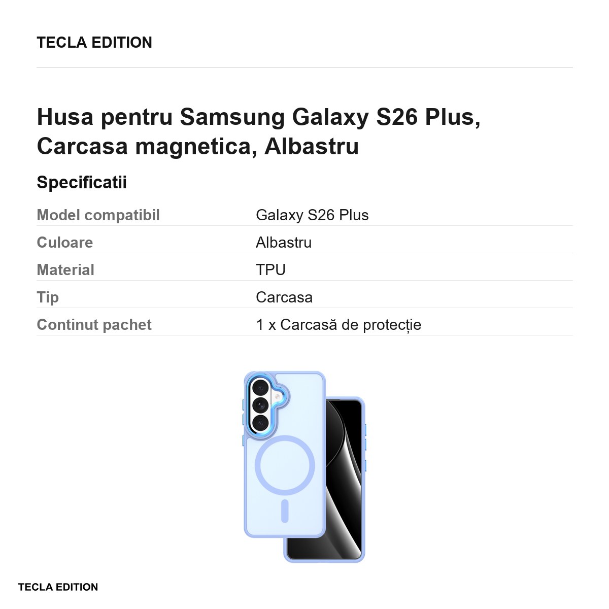 Husa Frozen Mag pentru Samsung Galaxy S26 Plus, Carcasa magnetica, Albastru [3]