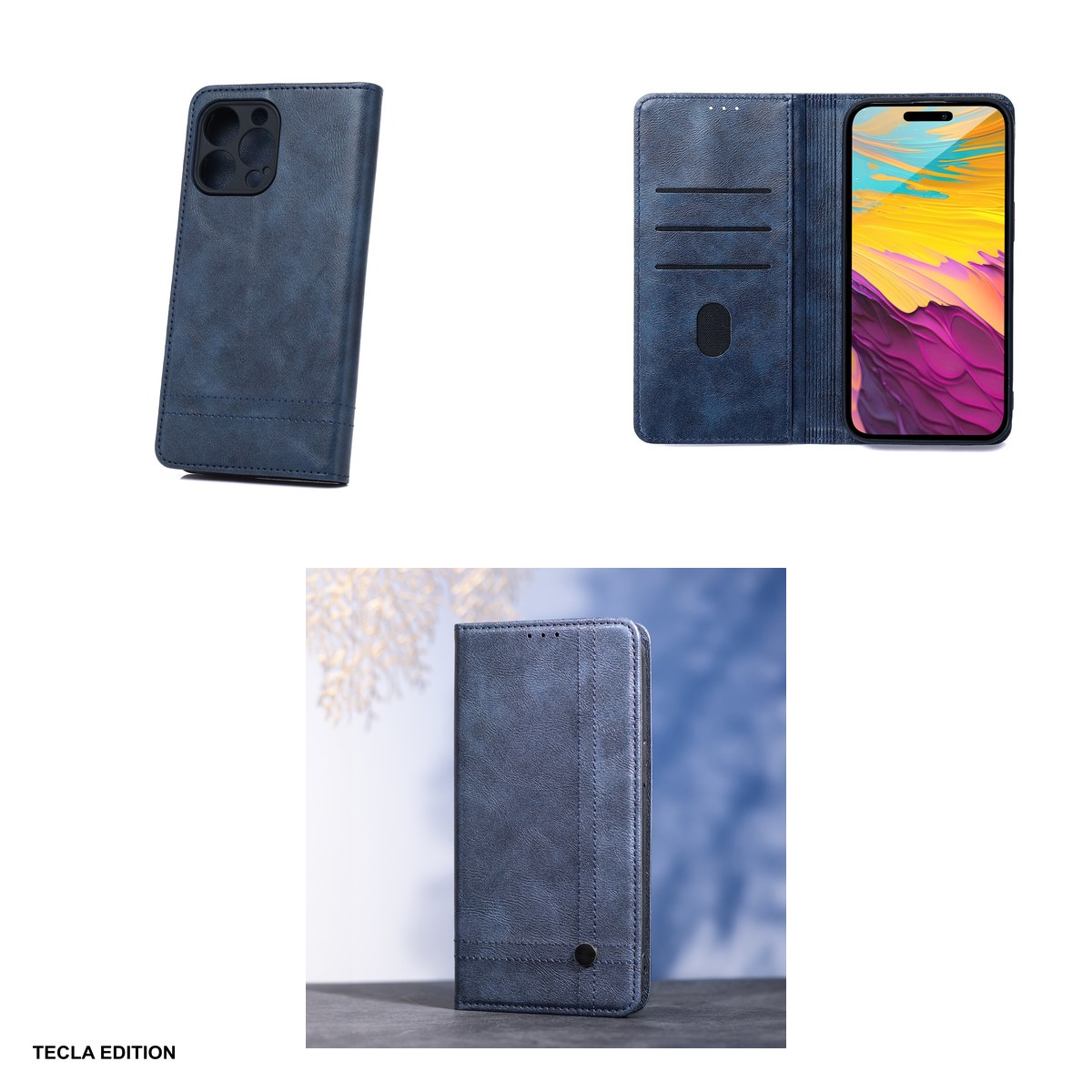 Husa Smart Seam pentru Xiaomi Redmi Note 15 Pro 5G, tip carte cu inchidere magnetica, Albastru [4]