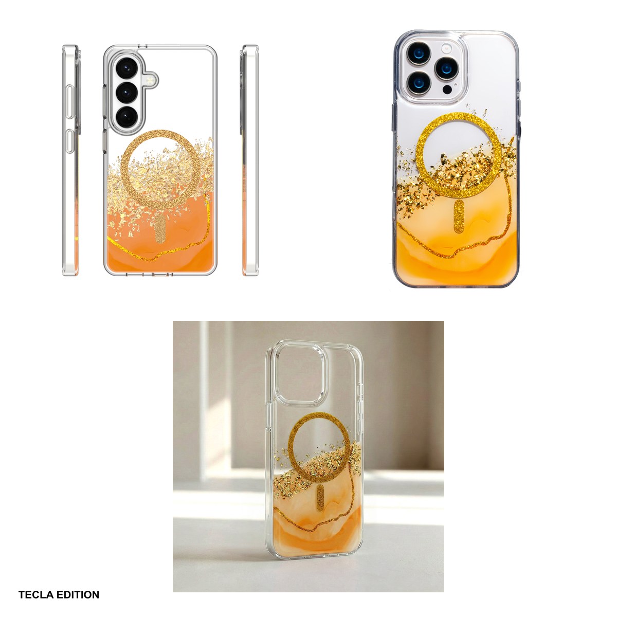 Husa Epoxy Mag pentru Samsung Galaxy S24, Galaxy S25, Carcasa magnetica, Portocaliu [4]