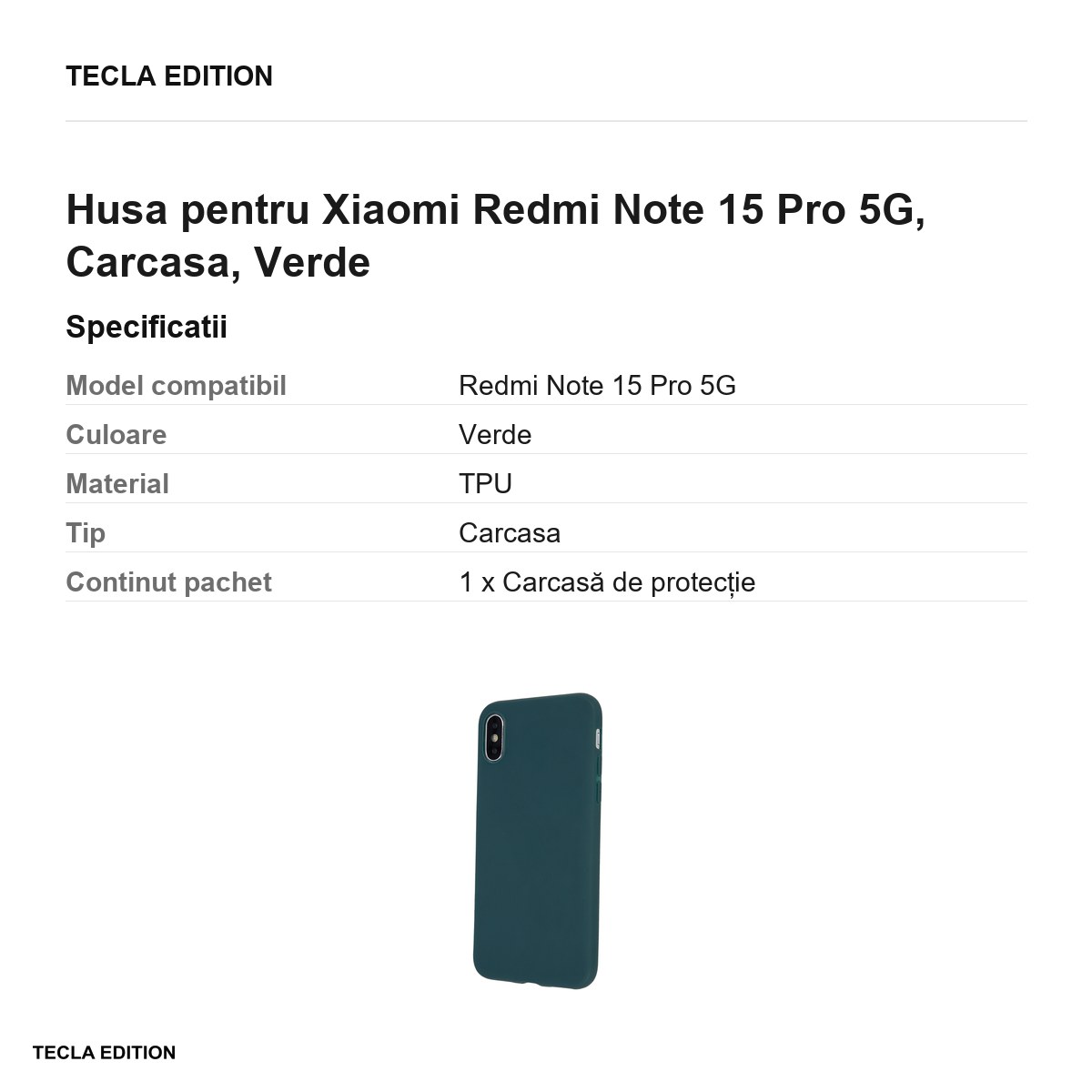 Husa Matt TPU forest pentru Xiaomi Redmi Note 15 Pro 5G, Carcasa, Verde [3]