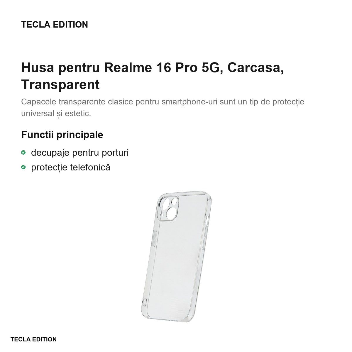 Husa Slim 2 mm pentru Realme 16 Pro 5G, Carcasa, Transparent [2]