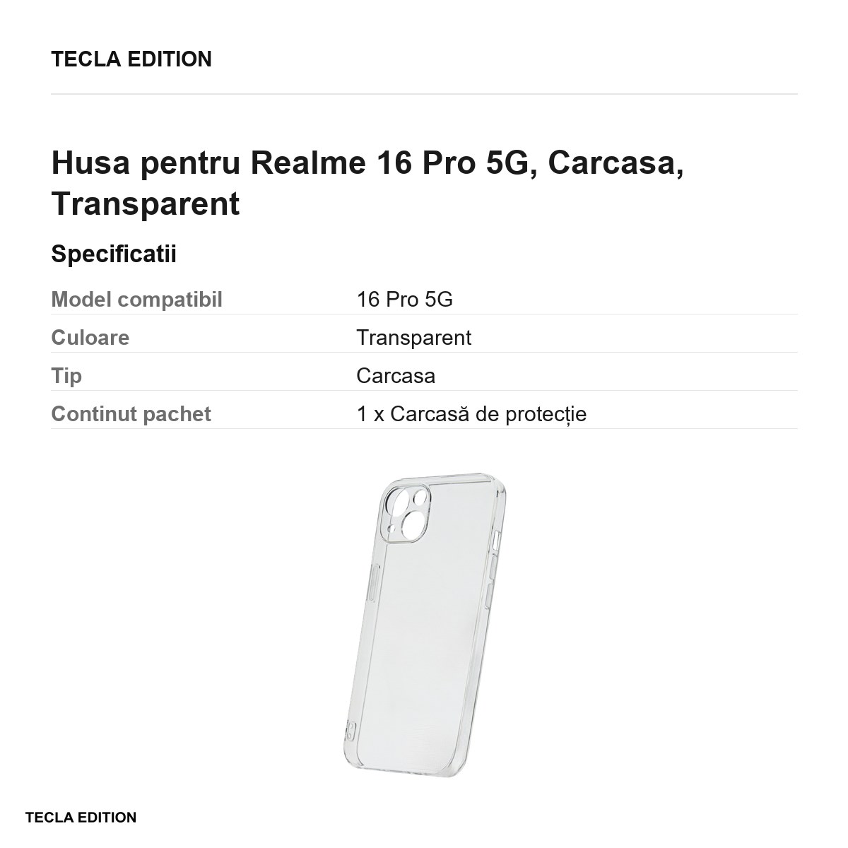 Husa Slim 2 mm pentru Realme 16 Pro 5G, Carcasa, Transparent [3]