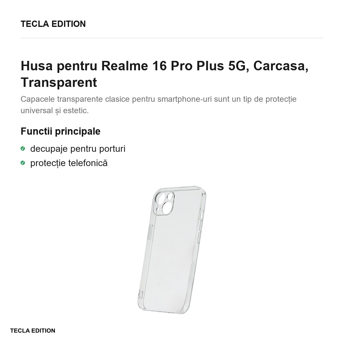 Husa Slim 2 mm pentru Realme 16 Pro Plus 5G, Carcasa, Transparent [2]