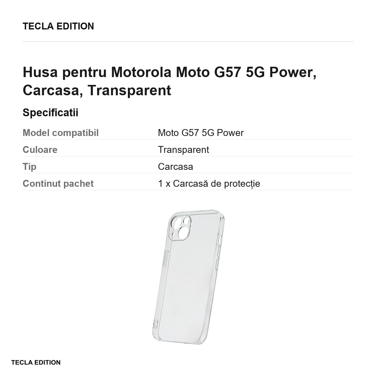 Husa Slim 2 mm pentru Motorola Moto G57 5G Power, Carcasa, Transparent [3]