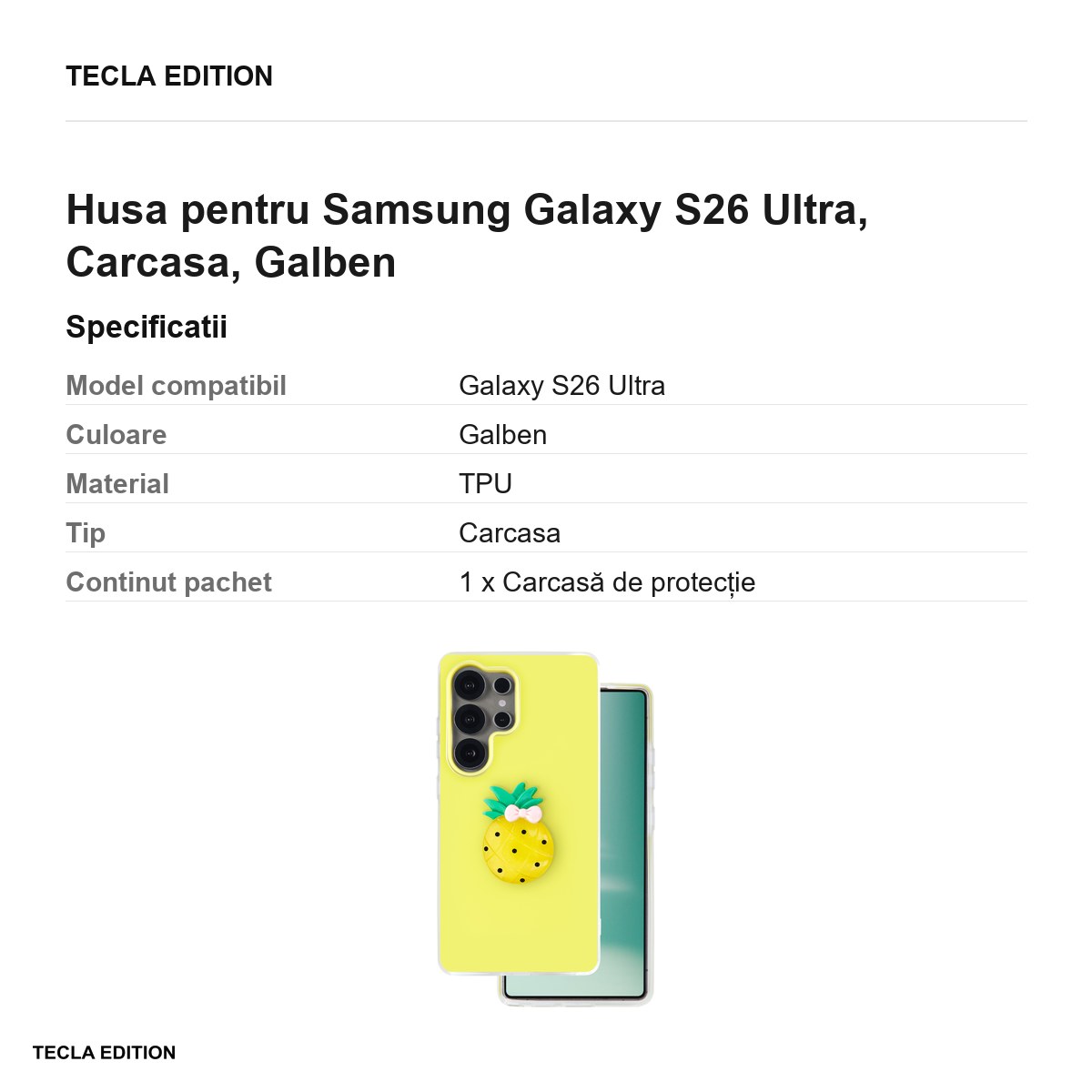 Husa Fruit 2in1 pentru Samsung Galaxy S26 Ultra, Carcasa, Galben [3]