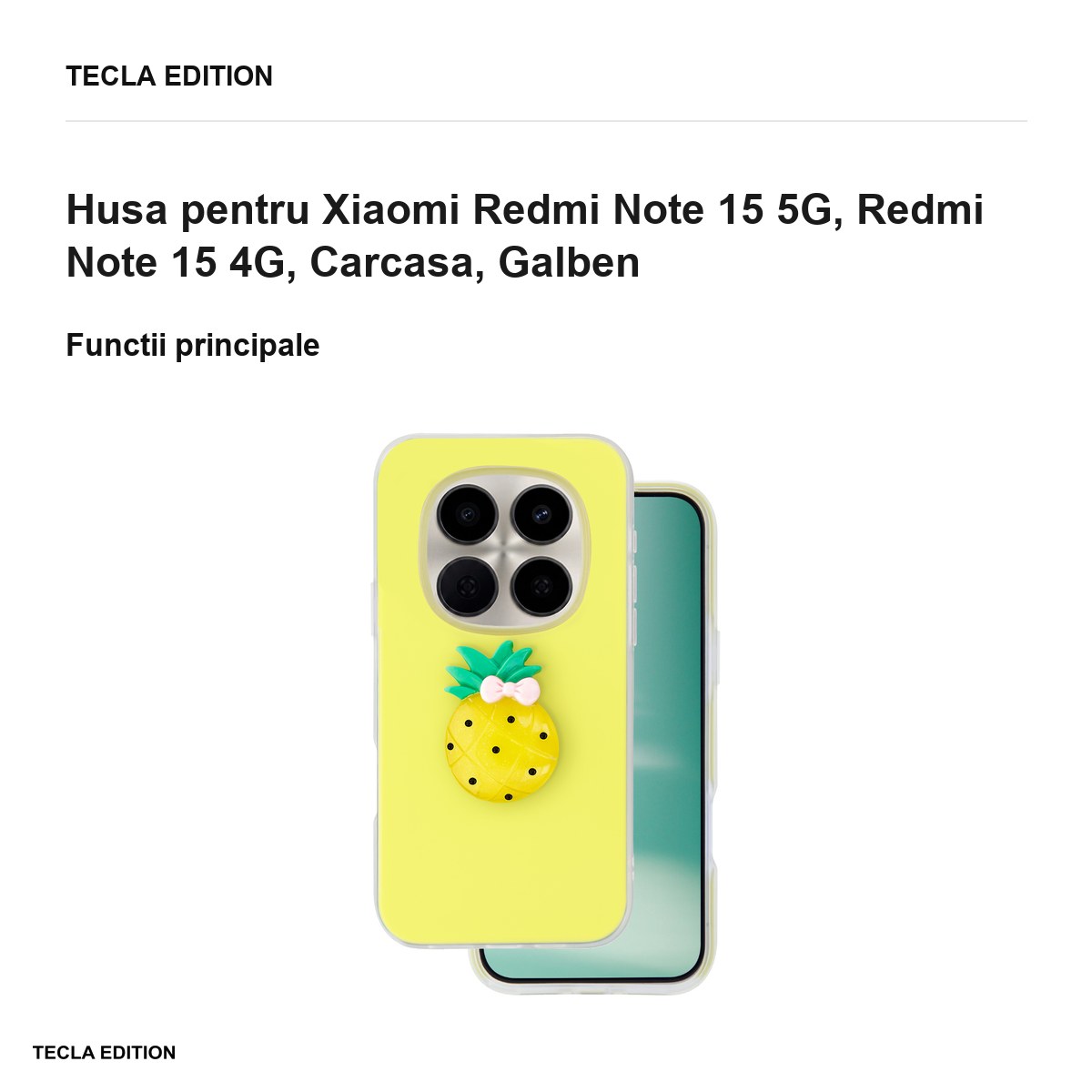 Husa Fruit 2in1 pentru Xiaomi Redmi Note 15 5G, Redmi Note 15 4G, Carcasa, Galben [2]