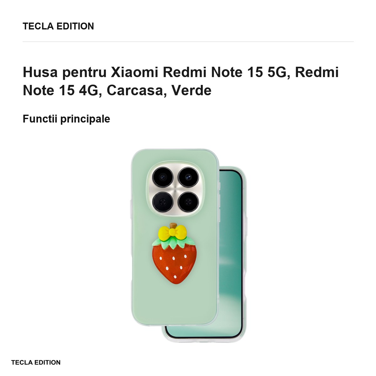 Husa Fruit 2in1 pentru Xiaomi Redmi Note 15 5G, Redmi Note 15 4G, Carcasa, Verde [2]