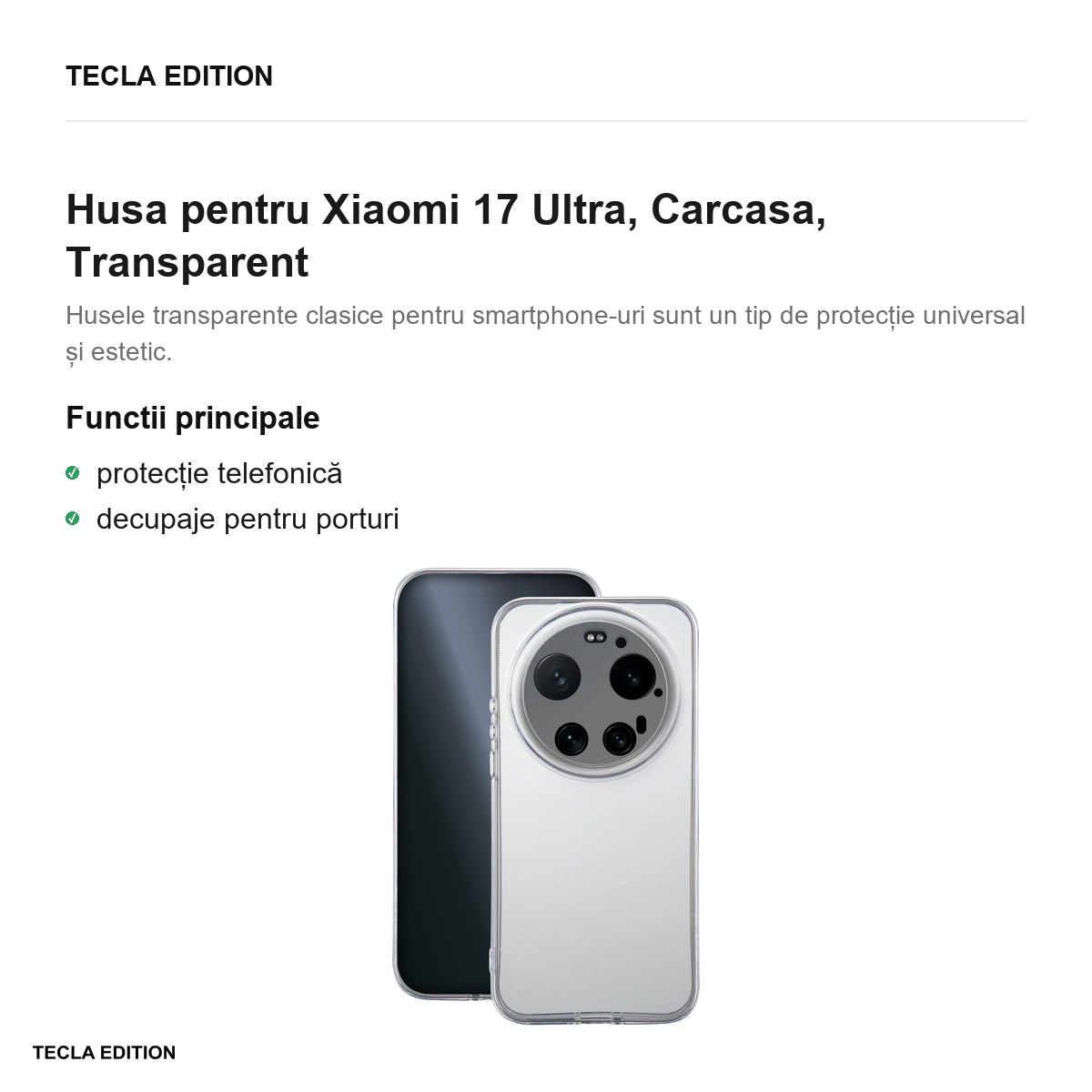 Husa Slim 2 mm pentru Xiaomi 17 Ultra, Carcasa, Transparent [2]