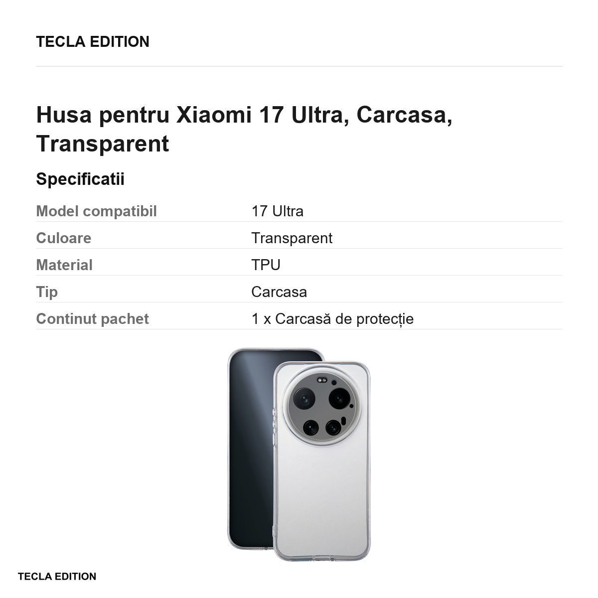 Husa Slim 2 mm pentru Xiaomi 17 Ultra, Carcasa, Transparent [3]